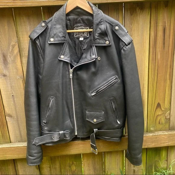 Vintage Jackets Coats Men Vintage First Leather Jacket Heavy